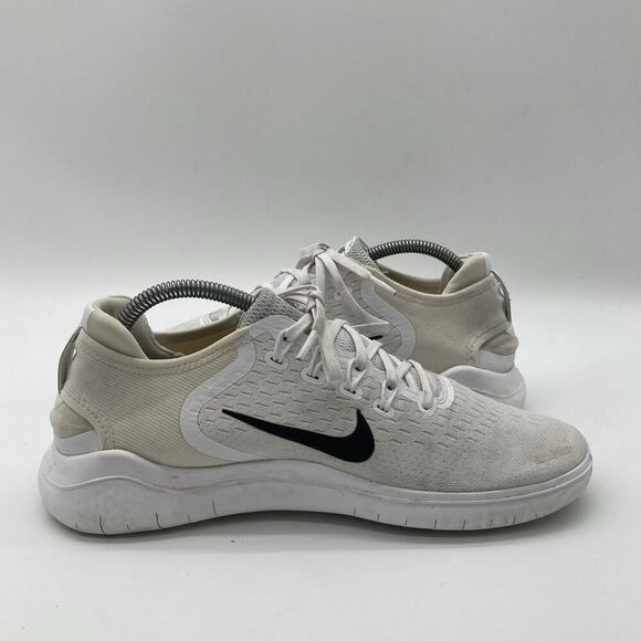 Mens Size 9.5 Nike Free RN 2018 942836-100 White Running Shoes Sneakers - Picture 6 of 10